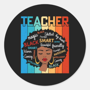Black Teacher Magic Black History Education Melani Classic Round Sticker