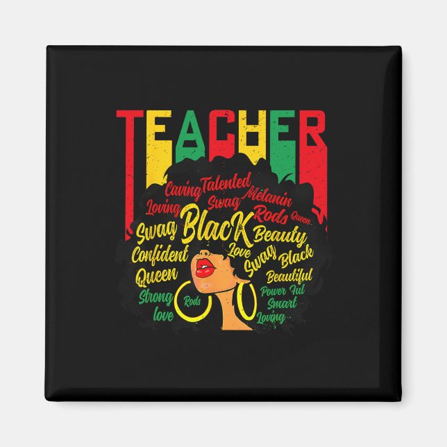 Black Teacher Magic Black History Education Melani Magnet (Front)