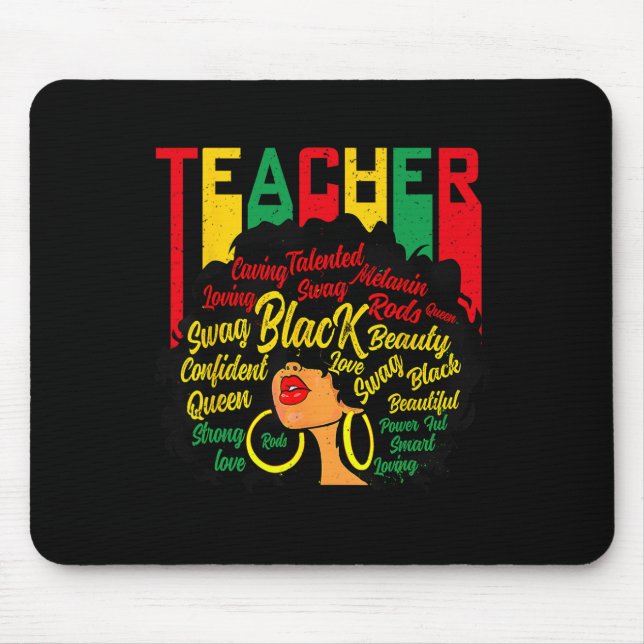 Black Teacher Magic Black History Education Melani Mouse Pad (Front)