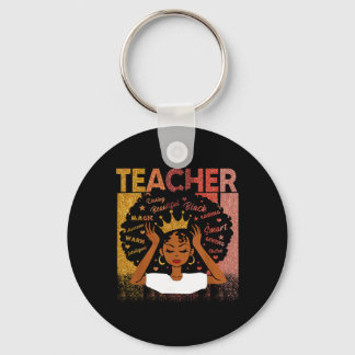 Black Teacher Magic Black History Month Afro Hair Key Ring
