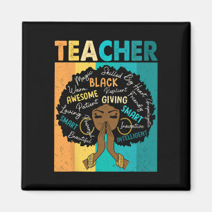 Black Teacher Magic Black History Month Afro Hair  Magnet