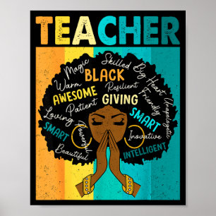 Black Teacher Magic Black History Month Afro Hair Poster