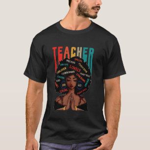 Black Teacher Magic Black History Month Afro Hair T-Shirt