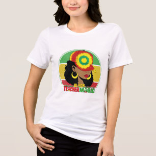 Black Teacher Magic Black History Month Teacher Ju Tri-Blend Shirt