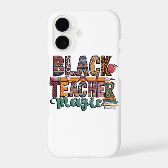 Black TEACHER Magic iPhone  Case Design (Back)