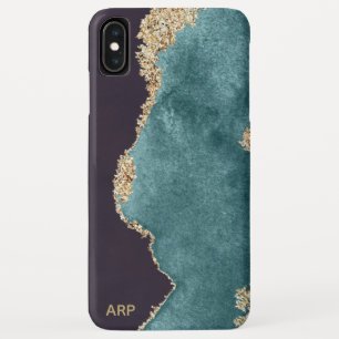 *~* Black Teal Agate Geode Gold Glitter Case-Mate iPhone Case