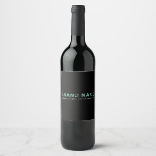 Black Teal Artsy Grunge Cool Brand Business name Wine Label