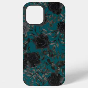 Black Teal Rose Gothic Elegant Wedding iPhone 12 Pro Max Case