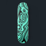 Black Teal Waves Striped Skateboard Custom Colour<br><div class="desc">Custom Colours - Abstract Warped Black and Turquoise Waves Striped Skateboard - Customisable - or Choose / add your favourite background colour ! MIGNED Design</div>