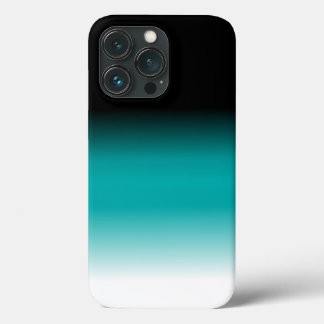 Black Teal White Ombre iPhone 13 Pro Case