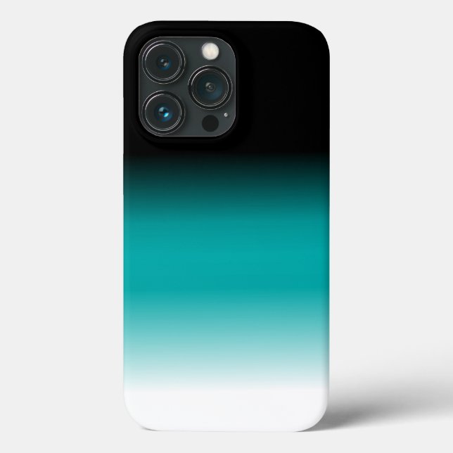 Black Teal White Ombre Case-Mate iPhone Case (Back)