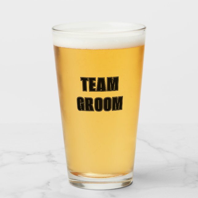 Black Team Groom Bachelor Party Glass (Front Filled)
