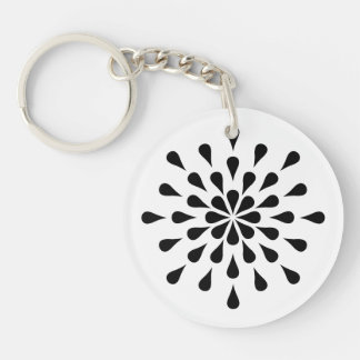 Black teardrops key ring