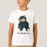 Black Teddy Bear-Butterfly T-shirt for boys