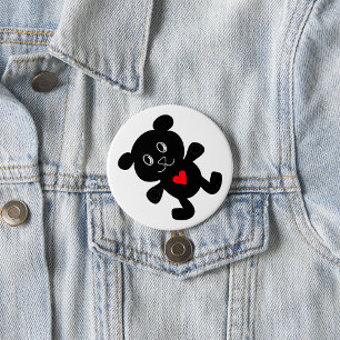 Black Teddy Bear Love 7.5 Cm Round Badge