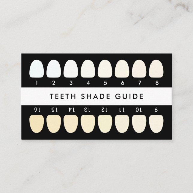 Black Teeth Whitening Shade Guide Business Card (Front)