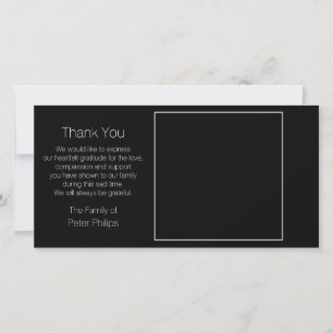 Black Template Sympathy Thank You wit white border