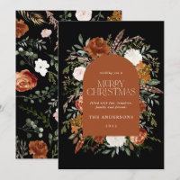 Black terracotta floral botanical elegant arch