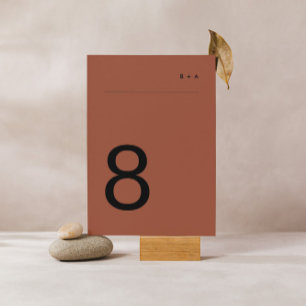 Black Terracotta Stripe Modern Premium Elegant Table Number