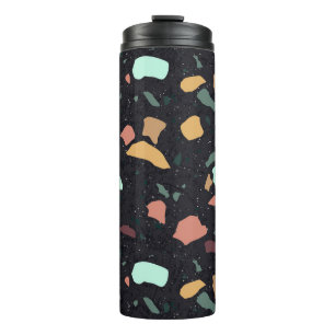 Black Terrazzo Pattern Thermal Tumbler