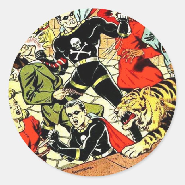 Black Terror #2 Classic Round Sticker (Front)