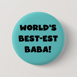 Black Text Best-est Baba T-shirts and Gifts 6 Cm Round Badge