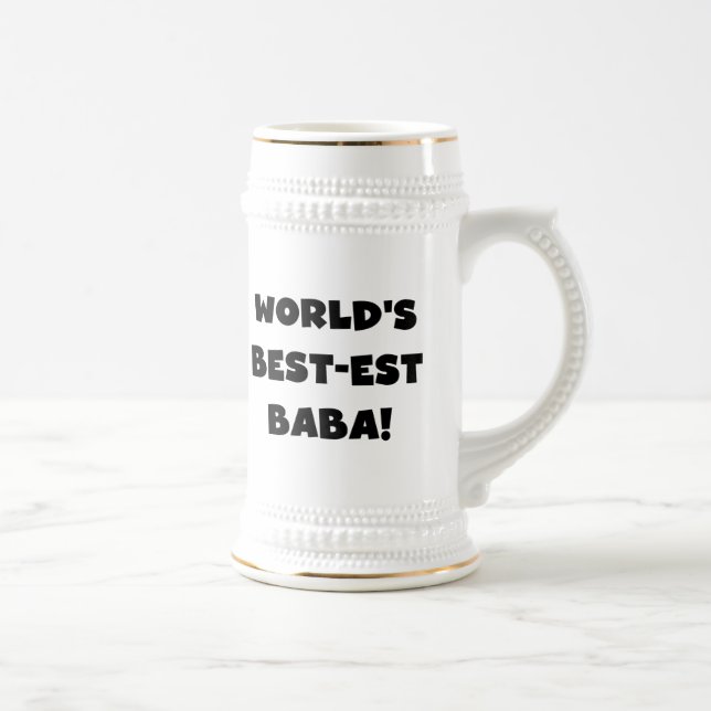 Black Text Best-est Baba T-shirts and Gifts Beer Stein (Right)