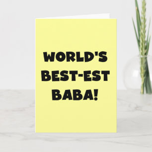 Black Text Best-est Baba T-shirts and Gifts Card