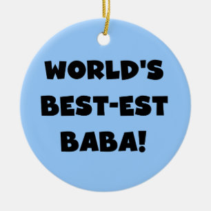 Black Text Best-est Baba T-shirts and Gifts Ceramic Tree Decoration