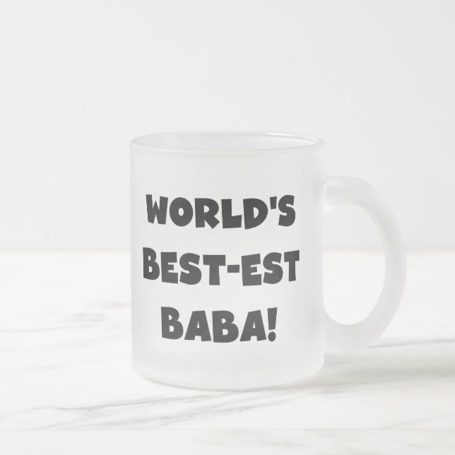 Black Text Best-est Baba T-shirts and Gifts Frosted Glass Coffee Mug (Right)