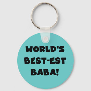 Black Text Best-est Baba T-shirts and Gifts Key Ring