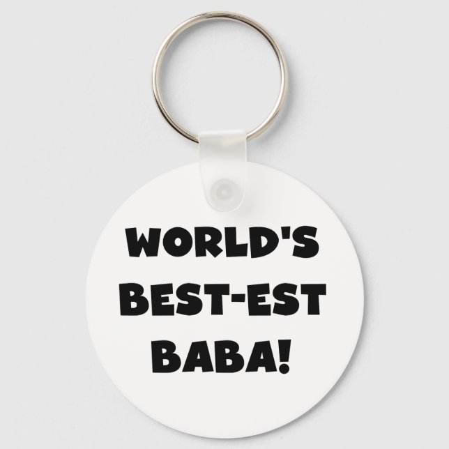 Black Text Best-est Baba T-shirts and Gifts Key Ring (Front)