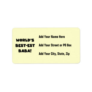 Black Text Best-est Baba T-shirts and Gifts Label