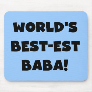 Black Text Best-est Baba T-shirts and Gifts Mouse Pad