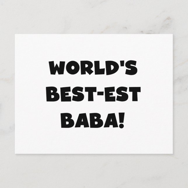 Black Text Best-est Baba T-shirts and Gifts Postcard (Front)