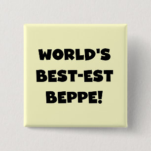 Black Text Best-est Beppe T-shirts and Gifts 15 Cm Square Badge