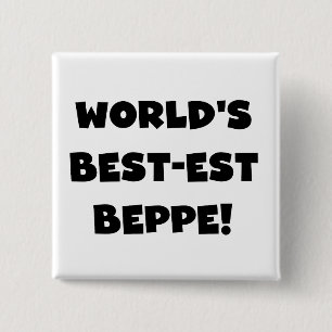 Black Text Best-est Beppe T-shirts and Gifts 15 Cm Square Badge