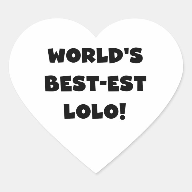 Black Text Best-est Lolo T-shirts and Gifts Heart Sticker (Front)