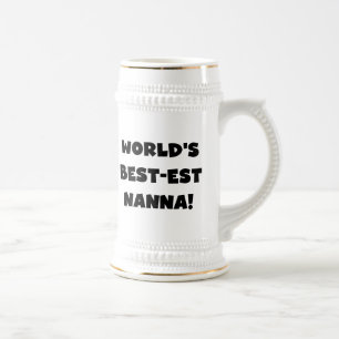 Black Text Best-est Nanna T-shirts and Gifts Beer Stein