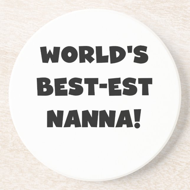 Black Text Best-est Nanna T-shirts and Gifts Coaster (Front)