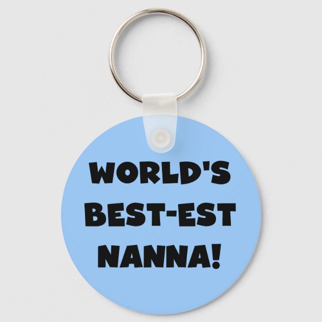 Black Text Best-est Nanna T-shirts and Gifts Key Ring (Front)
