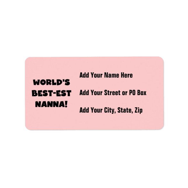 Black Text Best-est Nanna T-shirts and Gifts Label (Front)