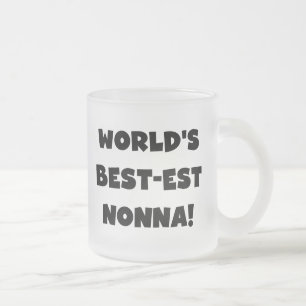 Black Text Best-est Nonna T-shirts and Gifts Frosted Glass Coffee Mug