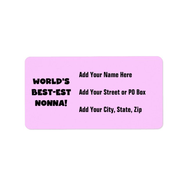 Black Text Best-est Nonna T-shirts and Gifts Label (Front)