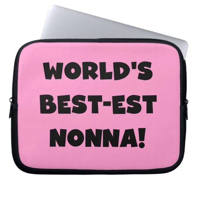 Black Text Best-est Nonna T-shirts and Gifts Laptop Sleeve (Front)