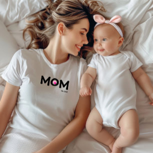 Black Text Established Mum Double Heart T-Shirt