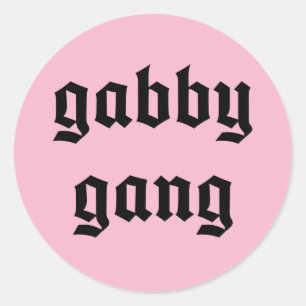 Black Text Gabby Gang Stickers