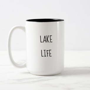 Black Text Lake Life Lover Ceramic Mug