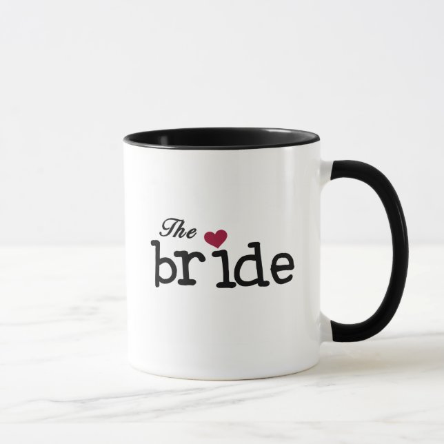 Black Text The Bride Tshirts and Gifts Mug (Right)