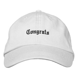 Black Text White colour Hats Congrats Text Name Ca